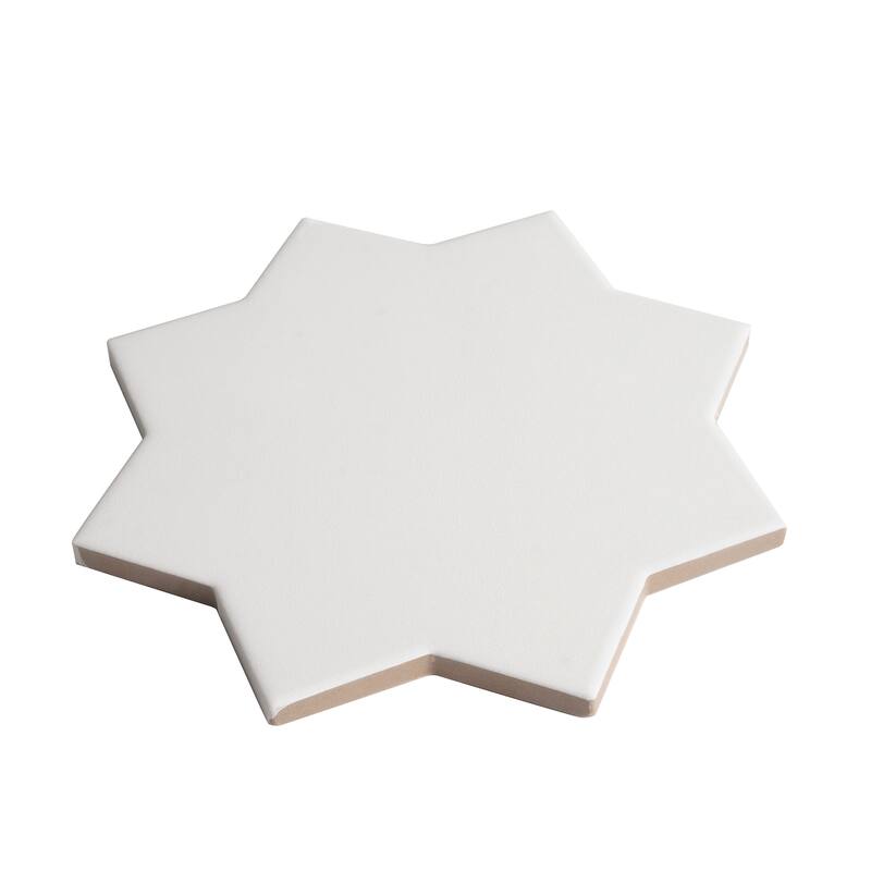 Apollo tile 7" x 7" Seville Matte Pure White Porcelain Tile (5.31 sq ft/case) - 34 Pack