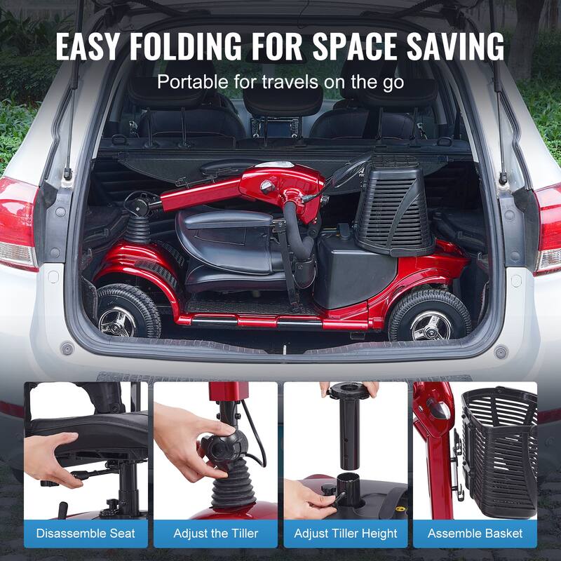 Mobility Scooter for Adults & Seniors - Folding Electric Powered Mobility Scooter