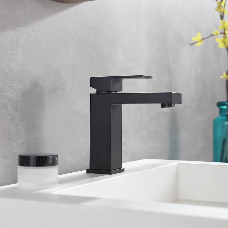 Modern Matte Black Single-handle Bathroom Sink Faucet
