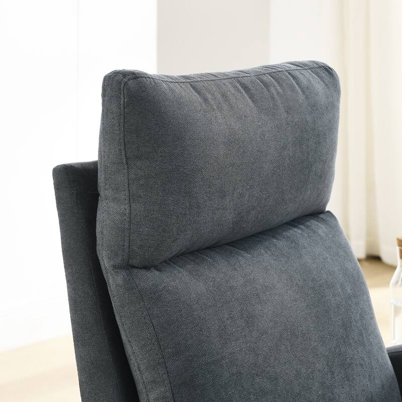 27.6"W Modern Accent High Backrest Living Room Lounge Arm Rocking Chair, Two Side Pocket