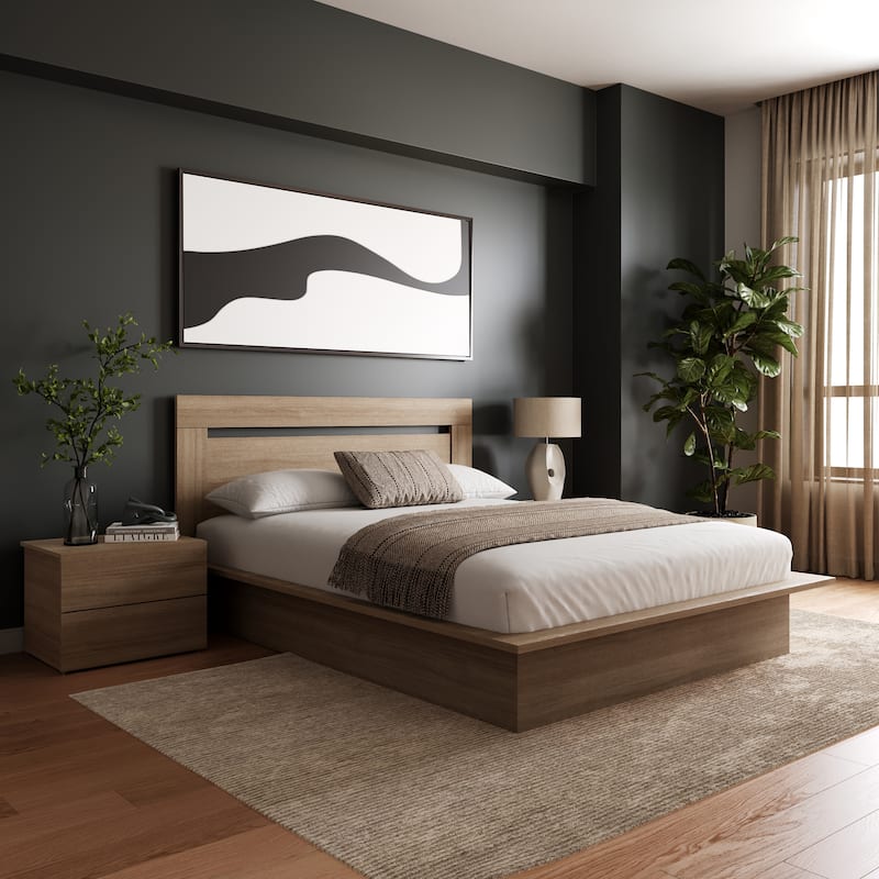 Malibu 4-Piece Bedroom Set with Bed, Headboard, and 2 Nightstands