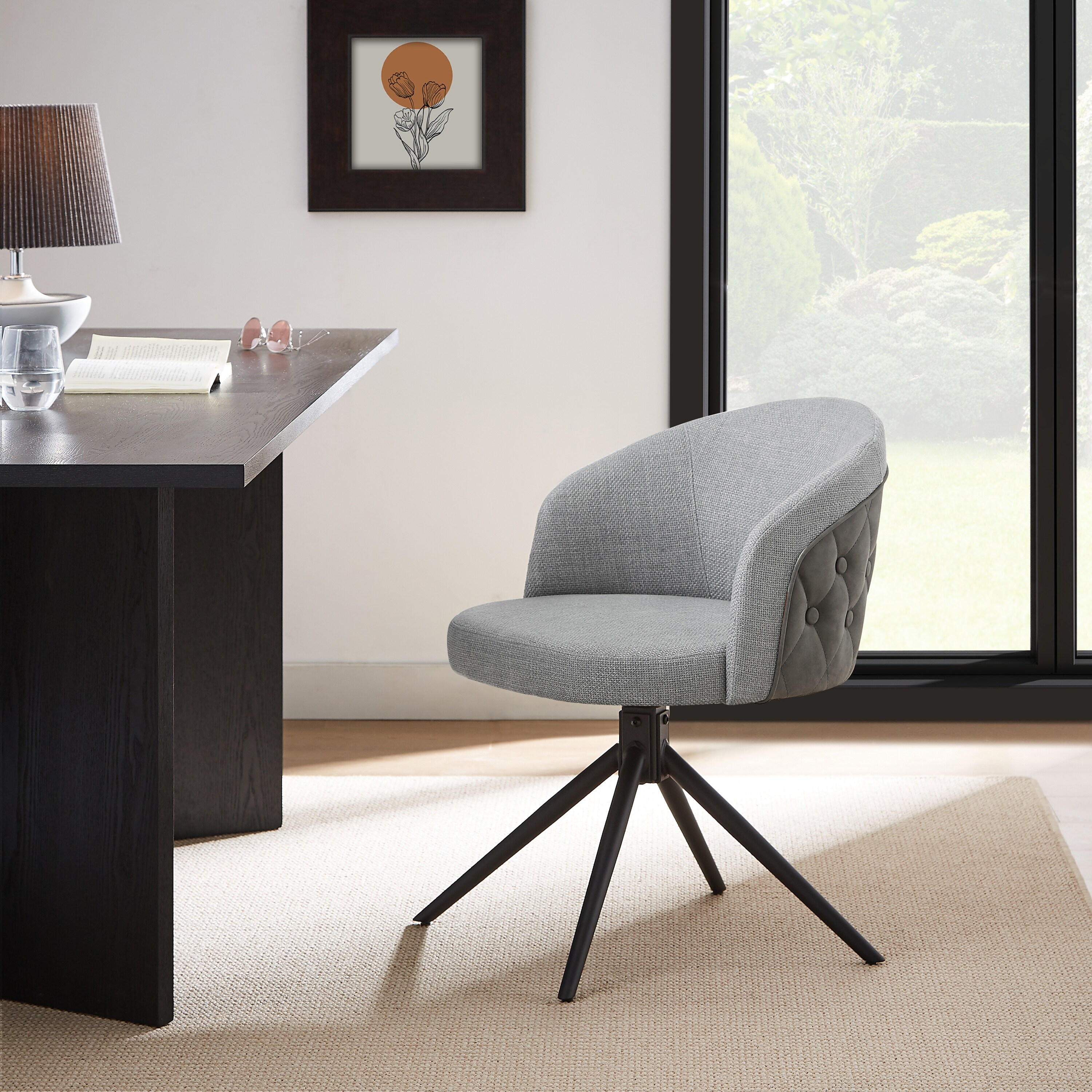 Art Leon Patchwork Fabric Swivel Home Office Chair