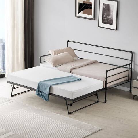 Twin Steel Daybed With Pop-Up Trundle
