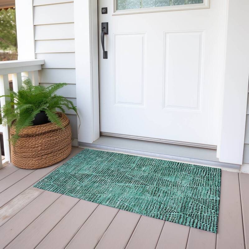 Machine Washable Indoor/ Outdoor Chantille Contemporary Diamonds Rug