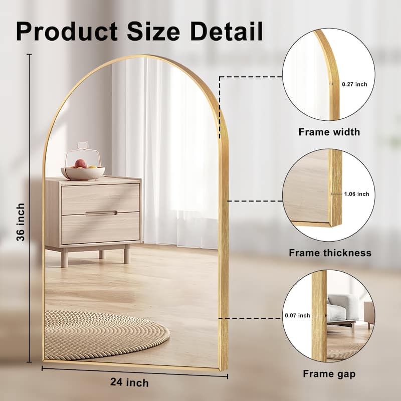 Bathroom Arch Aluminum Wall Mirror Vanity Mirrors