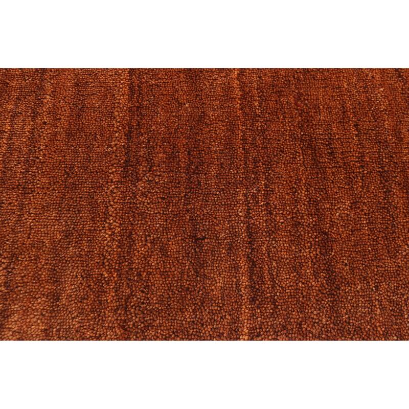 ECARPETGALLERY Hand Loomed Kashkuli Gabbeh Dark Copper Wool Rug - 4'0 x 6'0