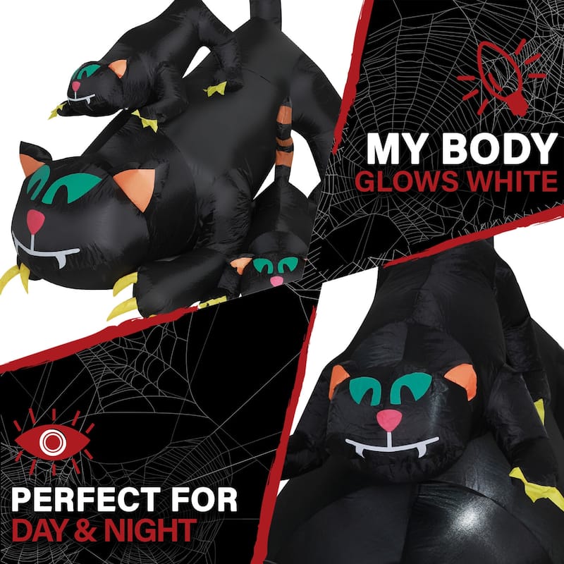 Haunted Hill Farm 5-ft. Prelit Inflatable Black Cat Trio
