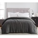 preview thumbnail 6 of 4, Herringbone Jacquard Collection Plush Blanket King - Charcoal