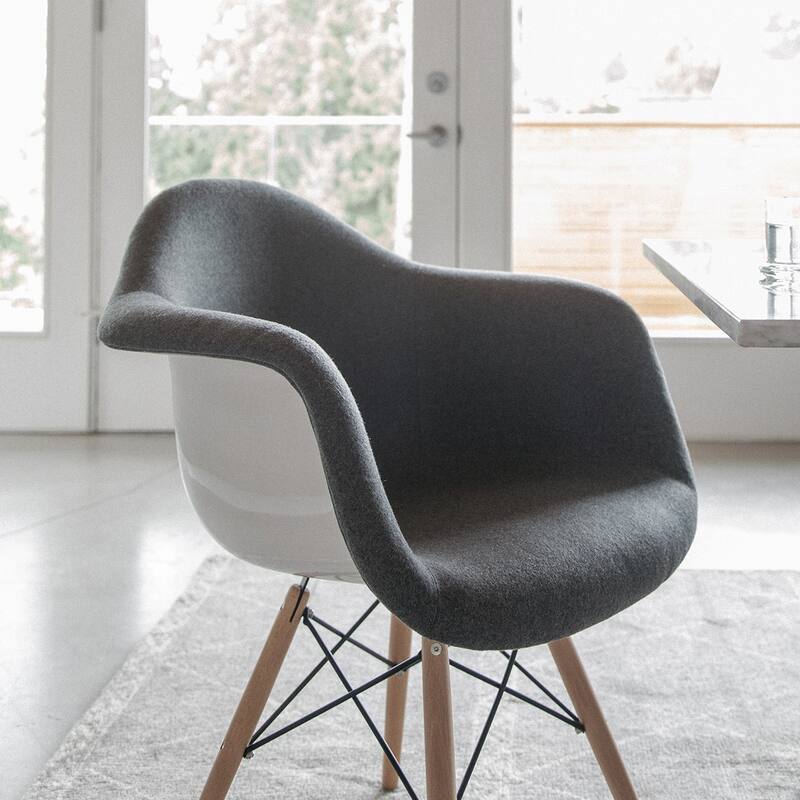 Daw Chair - Upholstered Fiberglass Cashmere-Granite Dark Grey