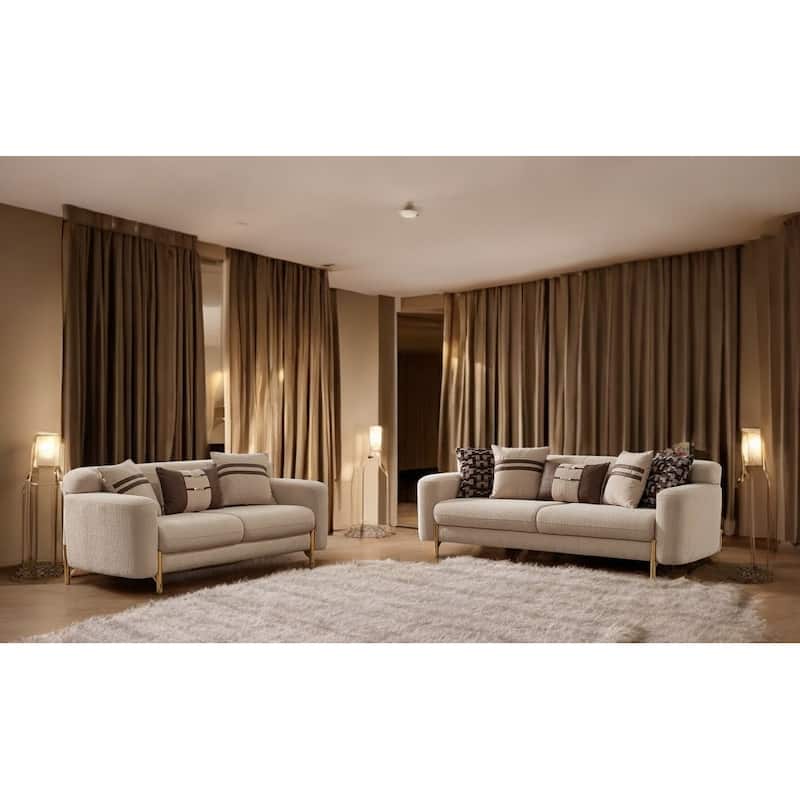 Jackson 2 Pieces Living Room Sets 1 Sofa 1 Love seat - Beige