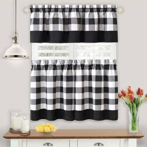 Hunter Window Curtain Tier Pair and Valance Set