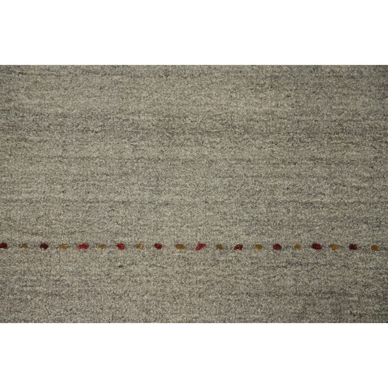 Hand Knotted Oriental 100% Wool Carpet Tribal Animal Pictorial Greys & Charcoal Gabbeh Area Rug - 5' 11'' X 3' 11''
