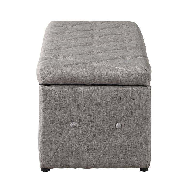 Rectangular Storage Ottoman Short velvet with 2 Set Ottomans