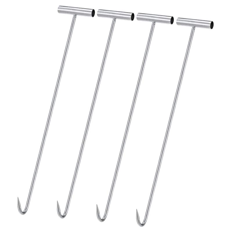 T-Handle Meat Boning Hook, Stainless Steel T Hook for Kitchen - Silver Tone