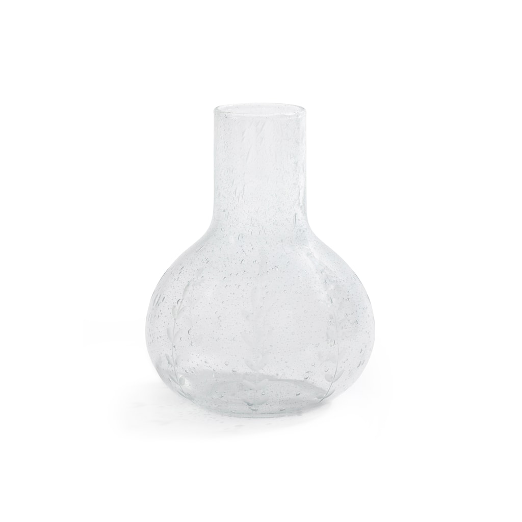 Caspian Etched Glass Carafe with Bubble Design