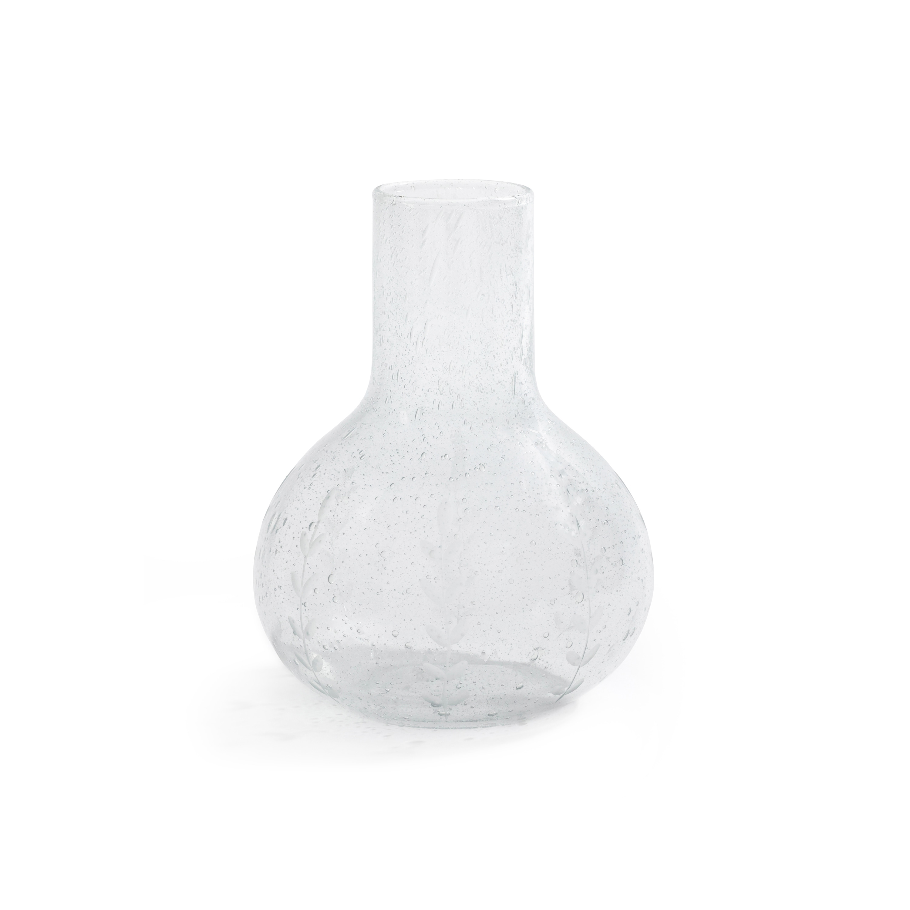 Caspian Etched Glass Carafe with Bubble Design
