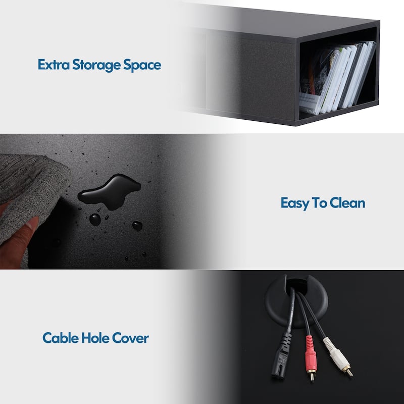 Floating TV Stand Media Console Shelf Under TV,Black