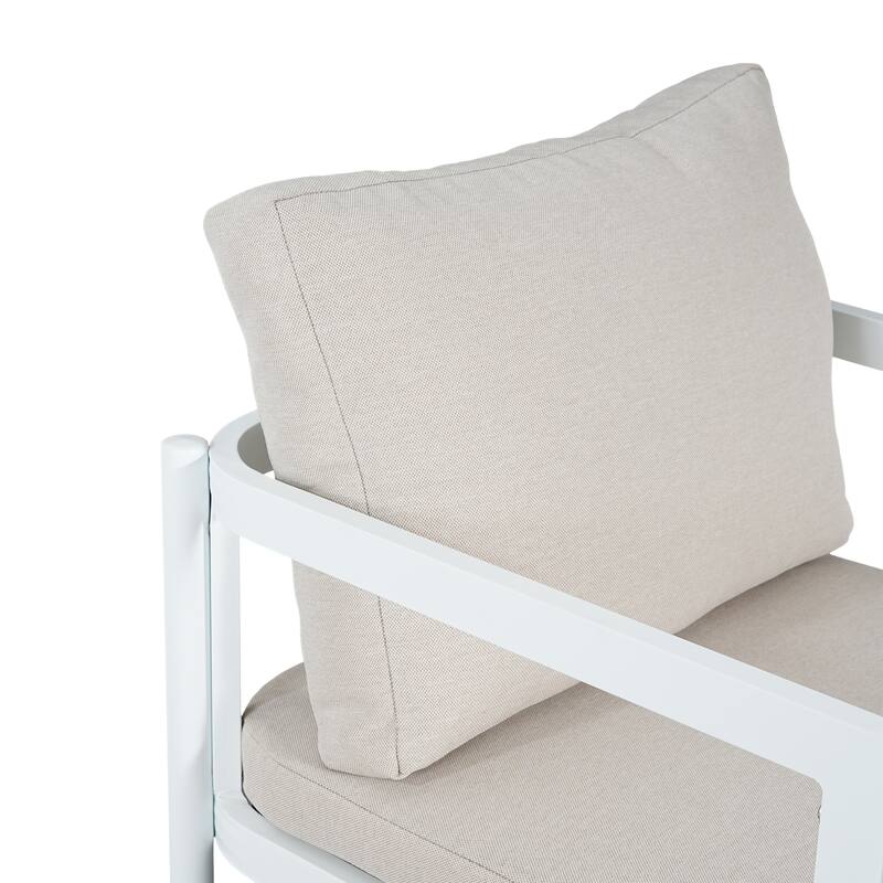 Christopher Knight Home - Outdoor Aluminum Dining Chair Set with Modern Grey Cushions