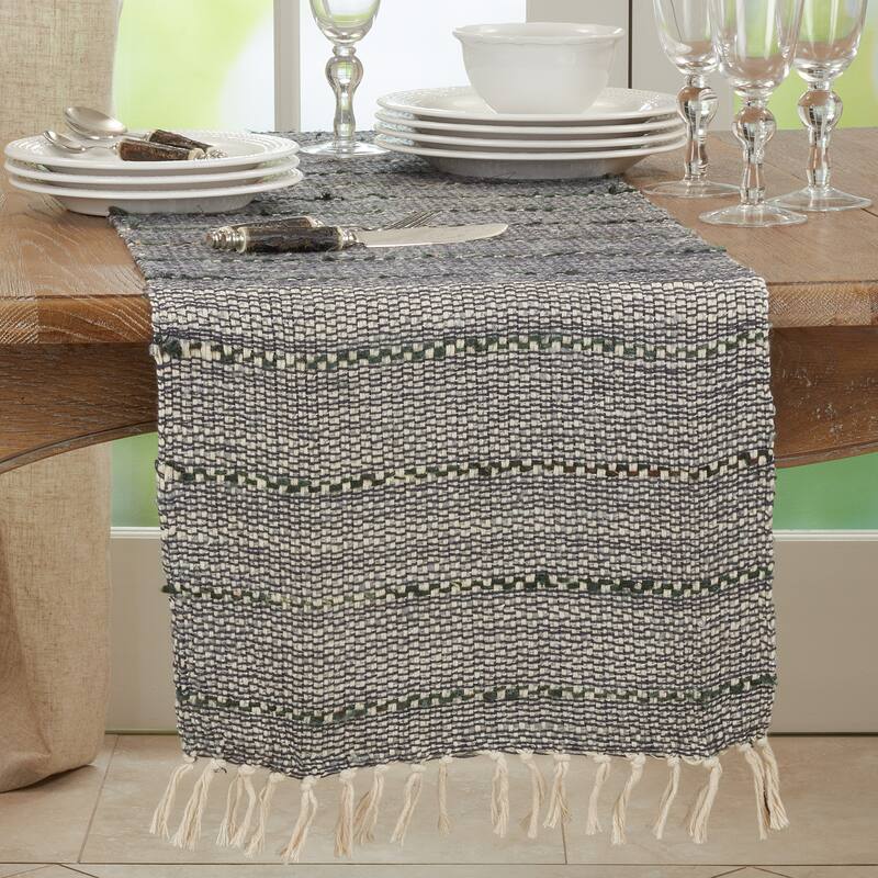 Cotton Table Runner With Striped Design