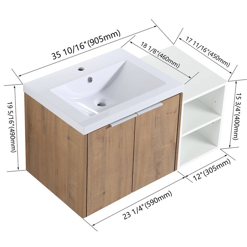 Topcraft Wall-Mounted Bathroom Vanity With Sink