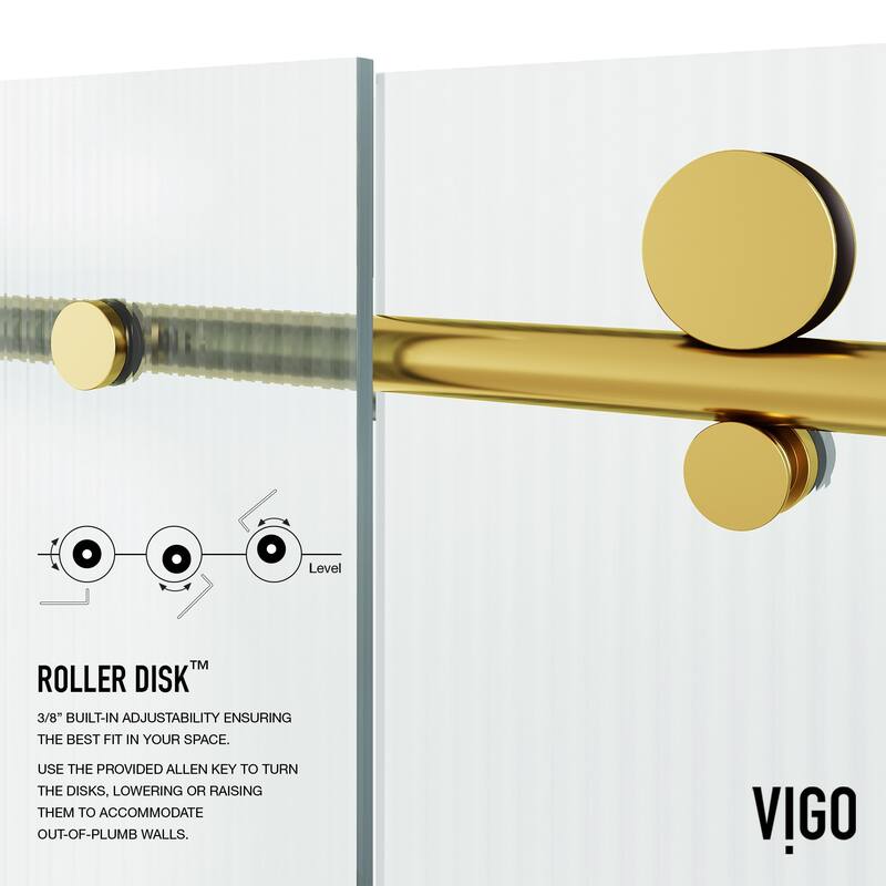 Vigo VG6021FL6076L Elan E-Class 76" High x 60" Wide Sliding Frameless