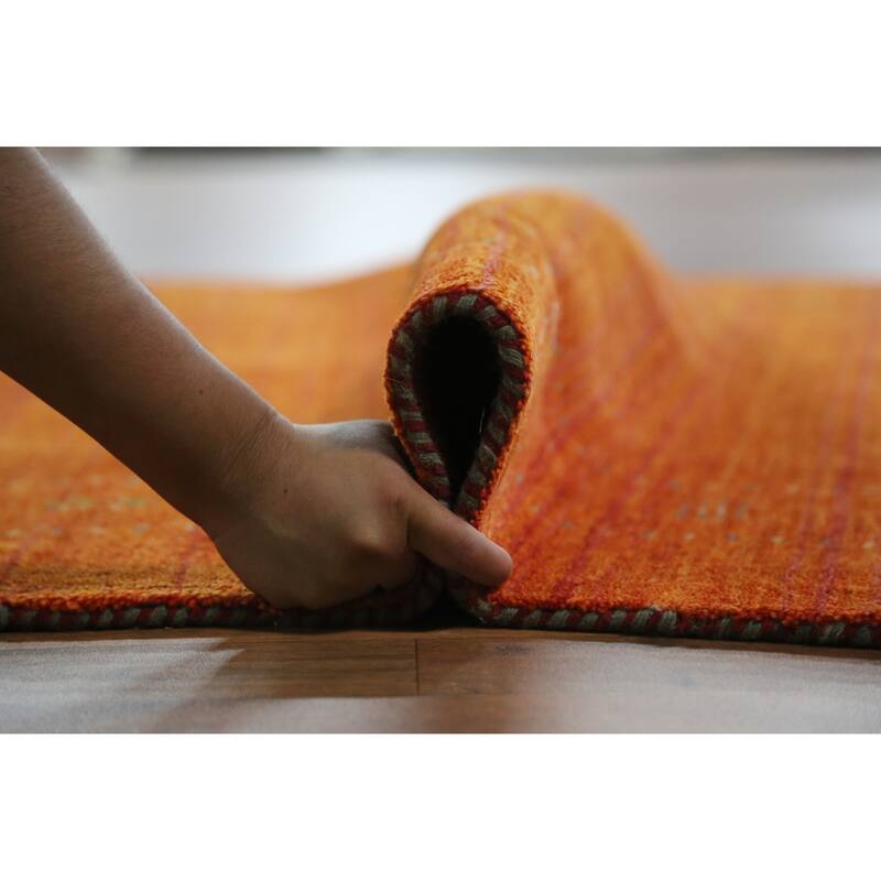 Gabbeh Indian Area Rug Hand-Knotted Tribal Oriental Wool Carpet - 4'10" x 7'7"