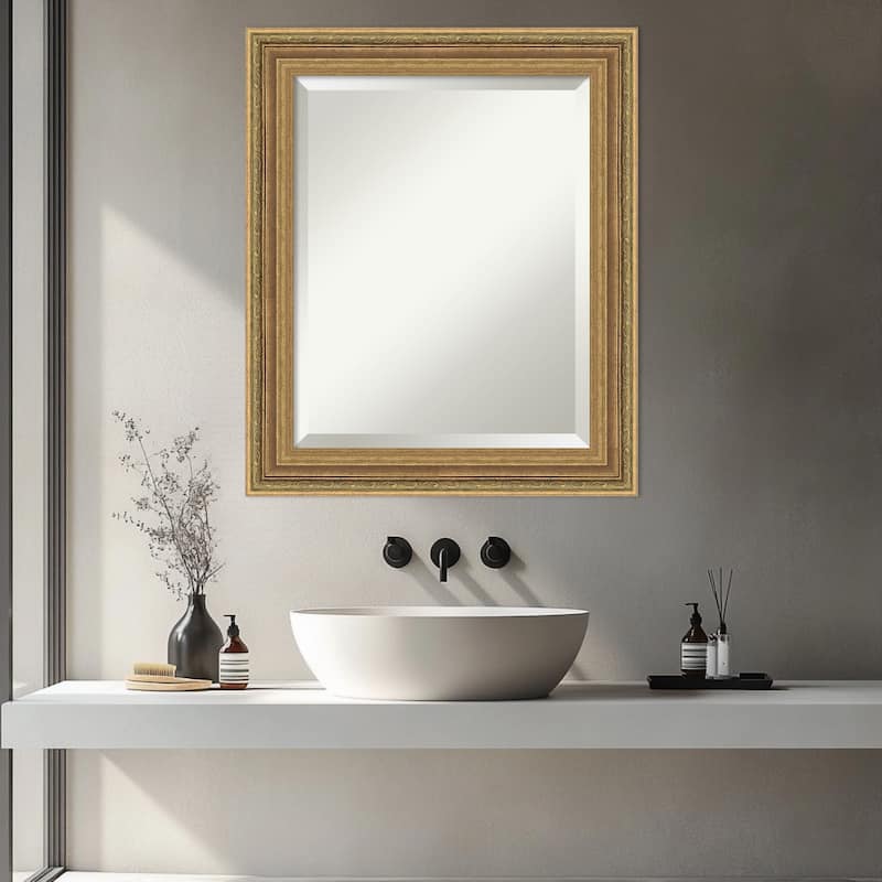Elliot Gold Beveled Framed Bathroom Vanity Wall Mirror - Elliot Gold