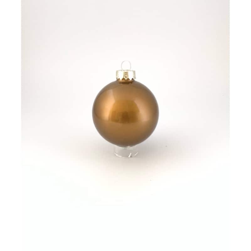 Matte Finish Glass Christmas Ball Ornaments 2" (50Mm) Bronze 28Ct