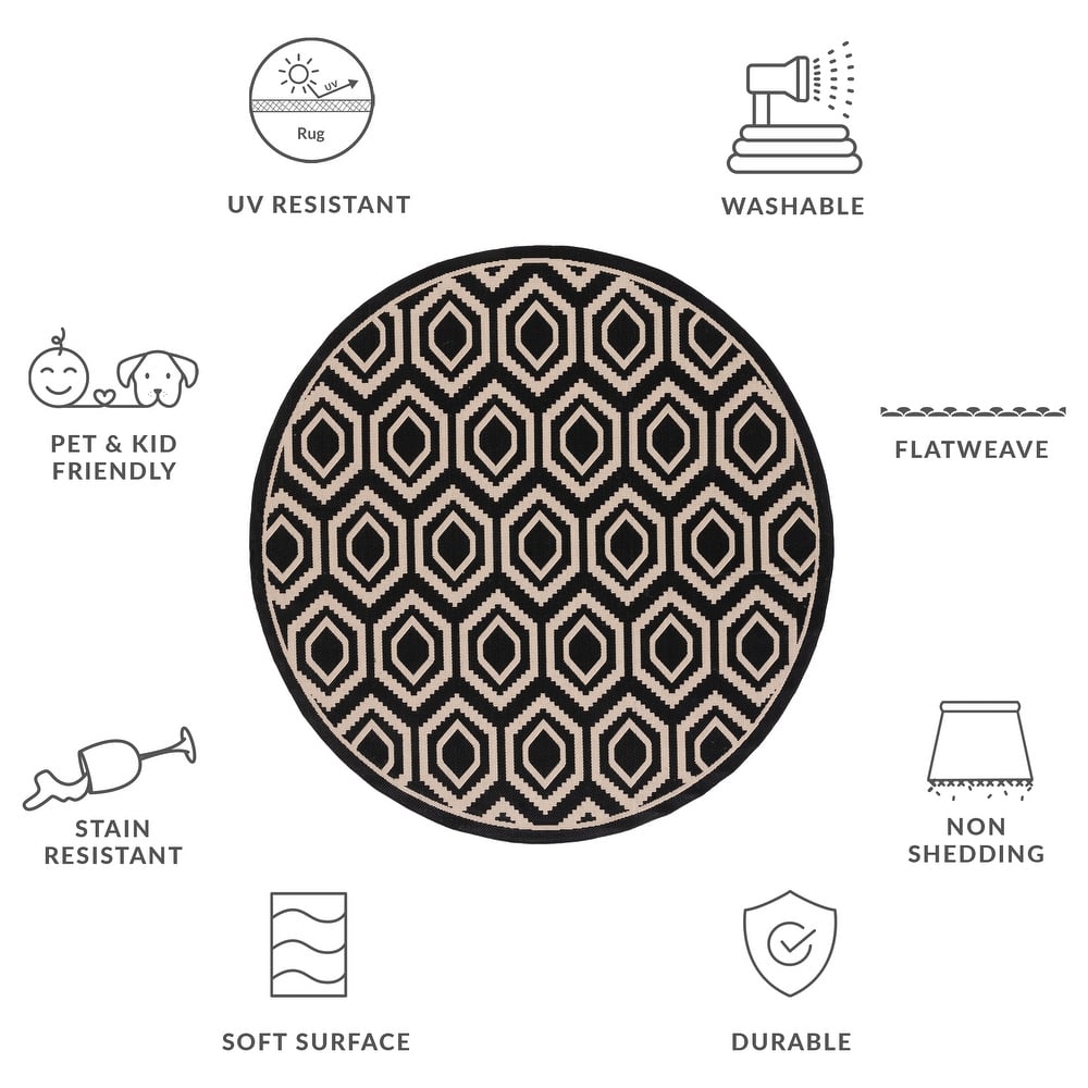 SAFAVIEH, Courtyard Bebhinn Indoor/ Outdoor Patio Backyard Rug