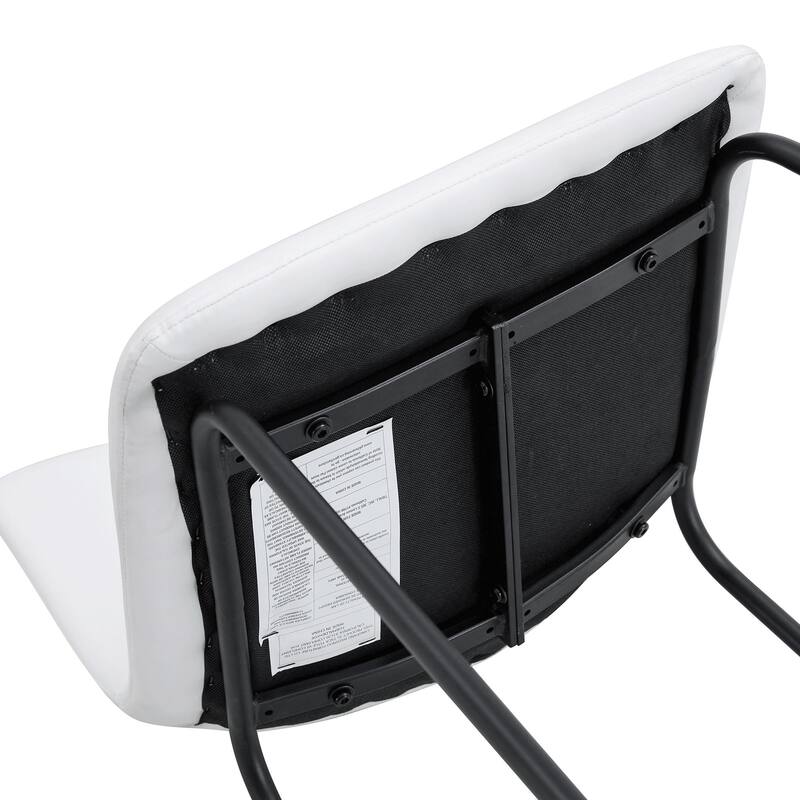 Set of 2 Modern Minimalist Style PU Material Bar Stools -White, suitable for kitchen, bar, and modern home design, with