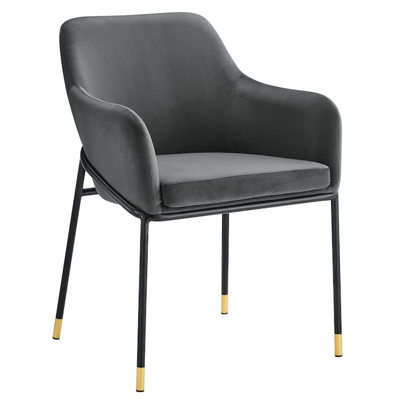 Jovi Performance Velvet Dining Armchair - Charcoal