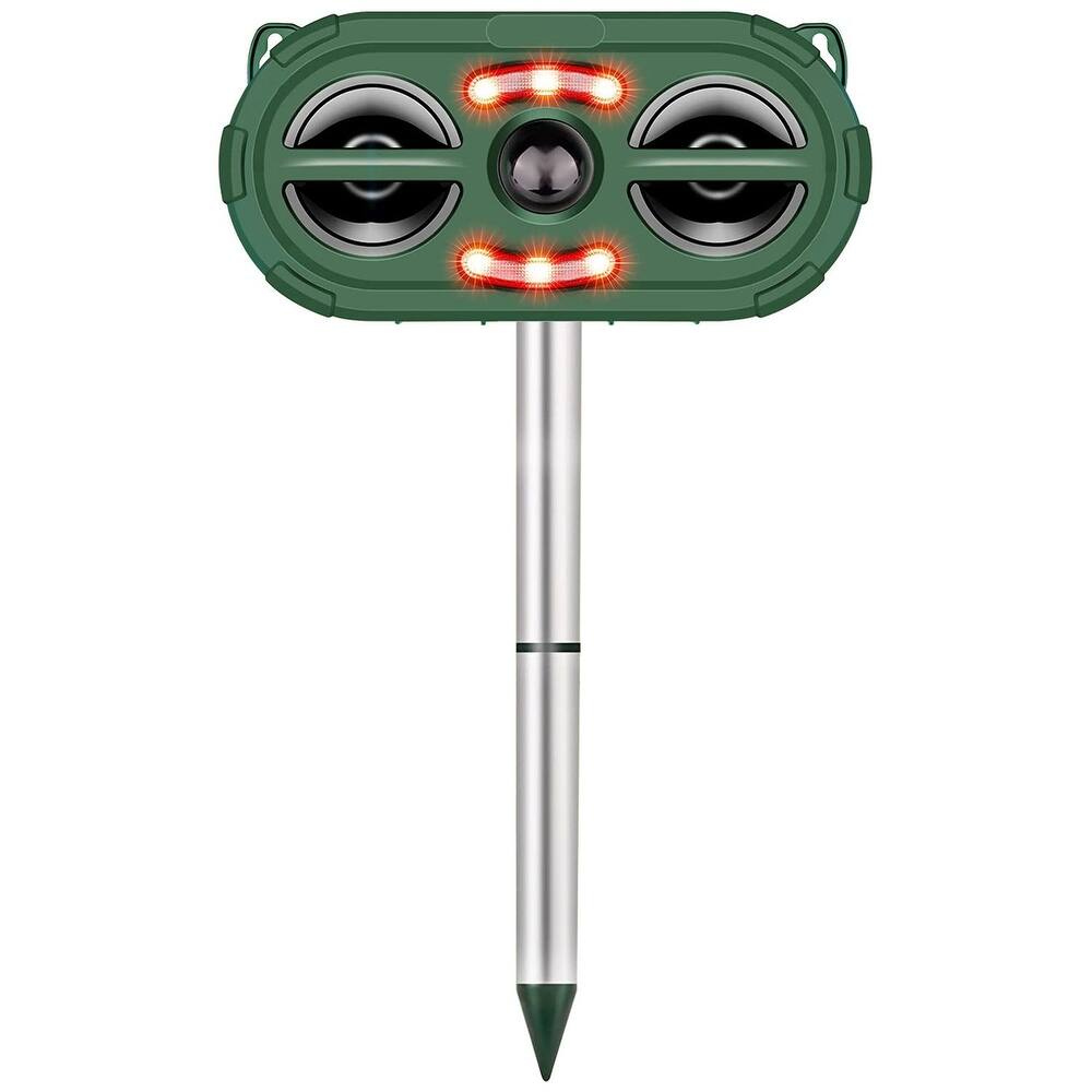 Solar-Powered Ultrasonic Animal Repeller with Motion Sensor & USB