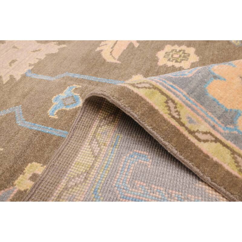 ECARPETGALLERY Hand-knotted Modern Oushak Brown Wool Rug - 7'11 x 9'11