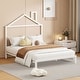 preview thumbnail 19 of 25, Full Size Metal Platform Bed with House-Shaped Headboard for Kids Full - White