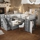 preview thumbnail 2 of 7, Versatility Galore Twin-Twin over Full L-Shaped Bunk Bed With 3 Drawers, Portable Desk and Wardrobe, Maximized space, Grey