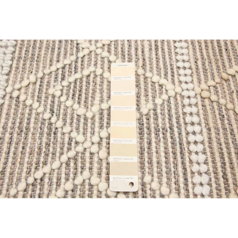 ECARPETGALLERY Braid weave Sienna Cream Wool Rug - 6'1 x 8'11