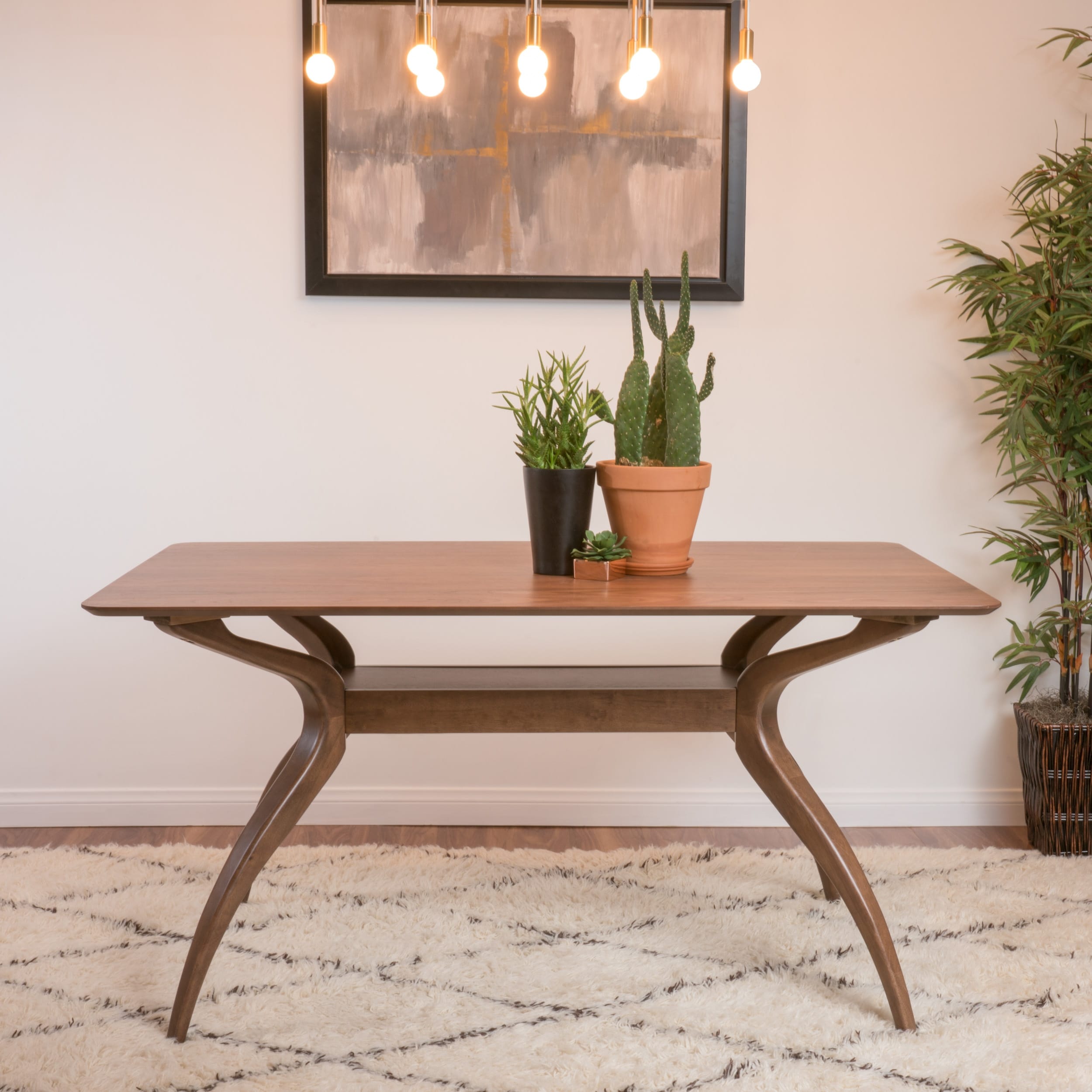 Salli Natural Finish Wood Dining Table by Christopher Knight Home - Oak - 59.00" L x 35.50" W x 30.50" H