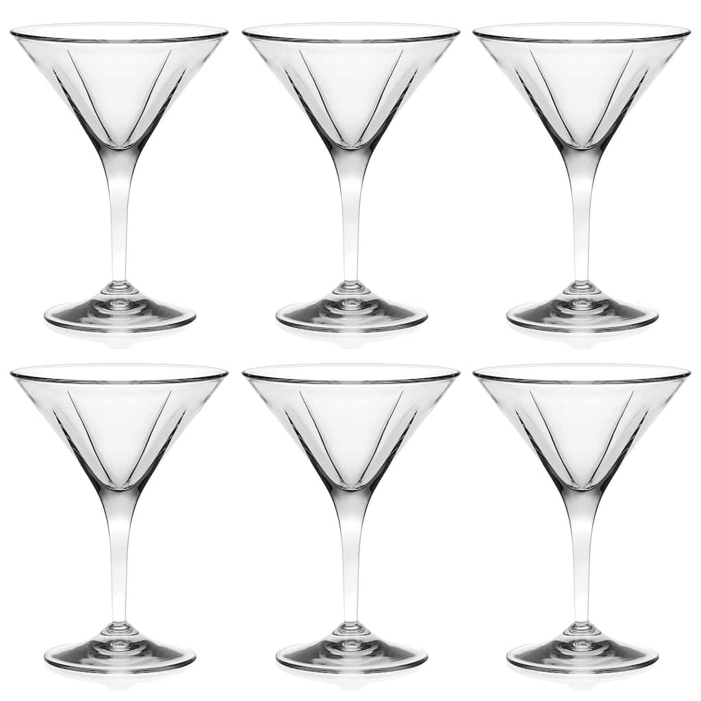 Majestic Gifts Inc. Glass Stemmed Martini Glasses-5 Oz.- Set of 6