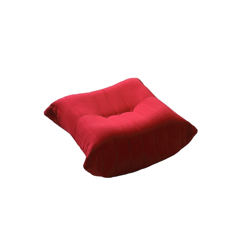 Teddy Fabric Lazy Sofa Floor Couch Bean Bag Chair for Living Room - Pink-ottoman