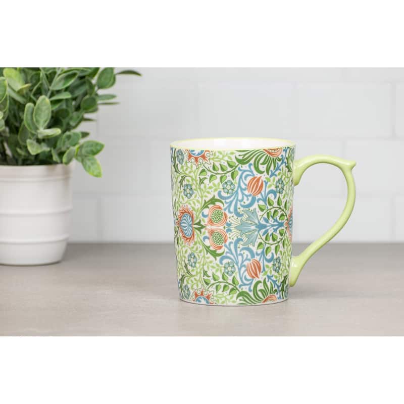 10 Strawberry Street Sylvie Flora Mugs, Set of 4