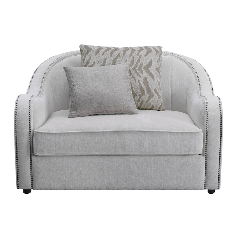 Davidov Beige Chair with Nailhead Trim