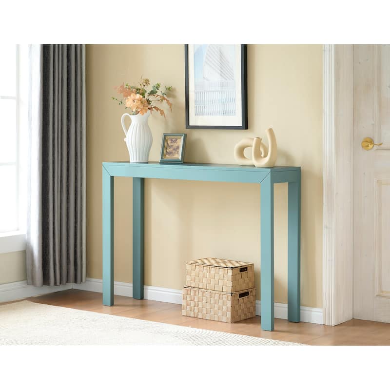 Russell Collection Modern Wood Rectangle Console Table - Teal