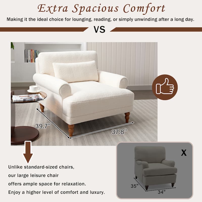 Oversized Accent Chair with Circular Armrests by Harper&Bright Designs