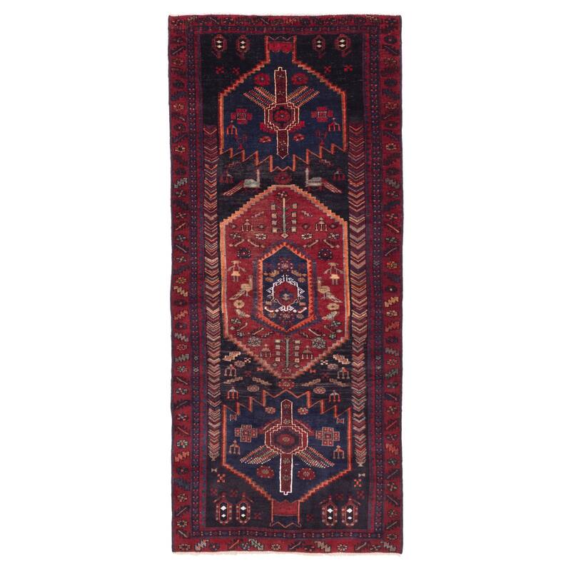 ECARPETGALLERY Hand-knotted Konya Anatolian Black, Red Wool Rug - 4'6 x 10'9