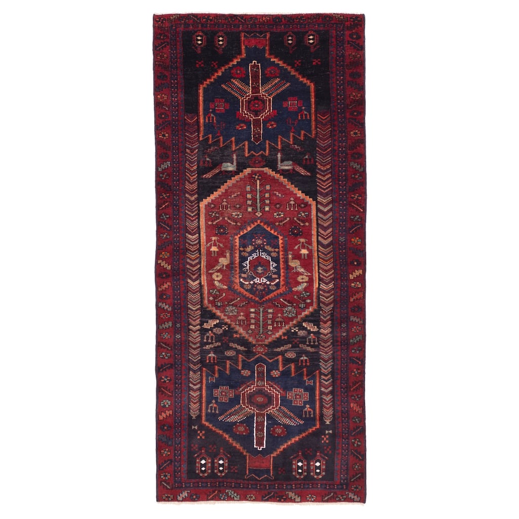 ECARPETGALLERY Hand-knotted Konya Anatolian Black, Red Wool Rug - 4'6 x 10'9