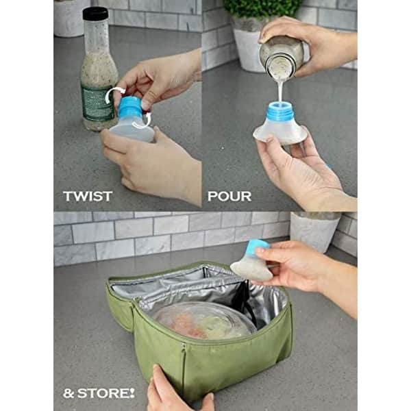 Dressing 2-Go Leak-Proof Reusable Silicone Travel Salad Dressing Container  Set - Great for Work, School Lunches - Bed Bath & Beyond - 35274280