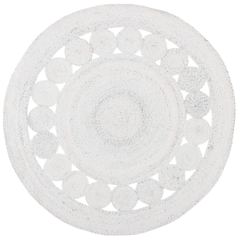 SAFAVIEH Handmade Cape Cod Sheindel Farmhouse Polyester Rug - 4' Round - Ivory