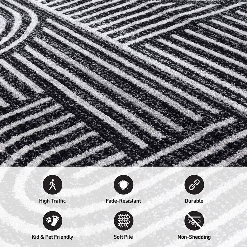 Bohemian Stripe Arch Design Area Rug