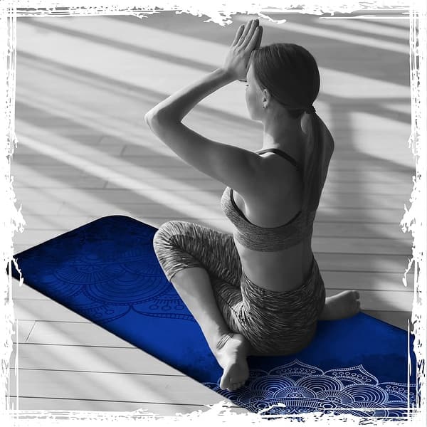 dimension image slide 3 of 8, Millenti Yoga Mat, 6mm Thick Suede & TPE Texture Material