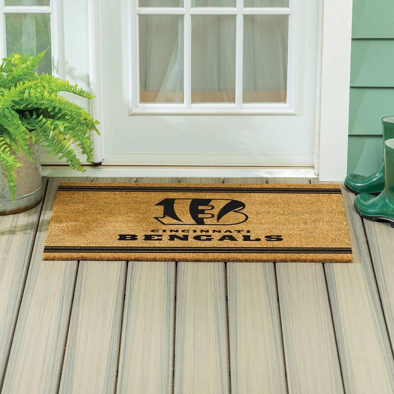 Cincinnati Bengals Monochrome Indoor/Outdoor Coir Door Mat - 36" x 24"